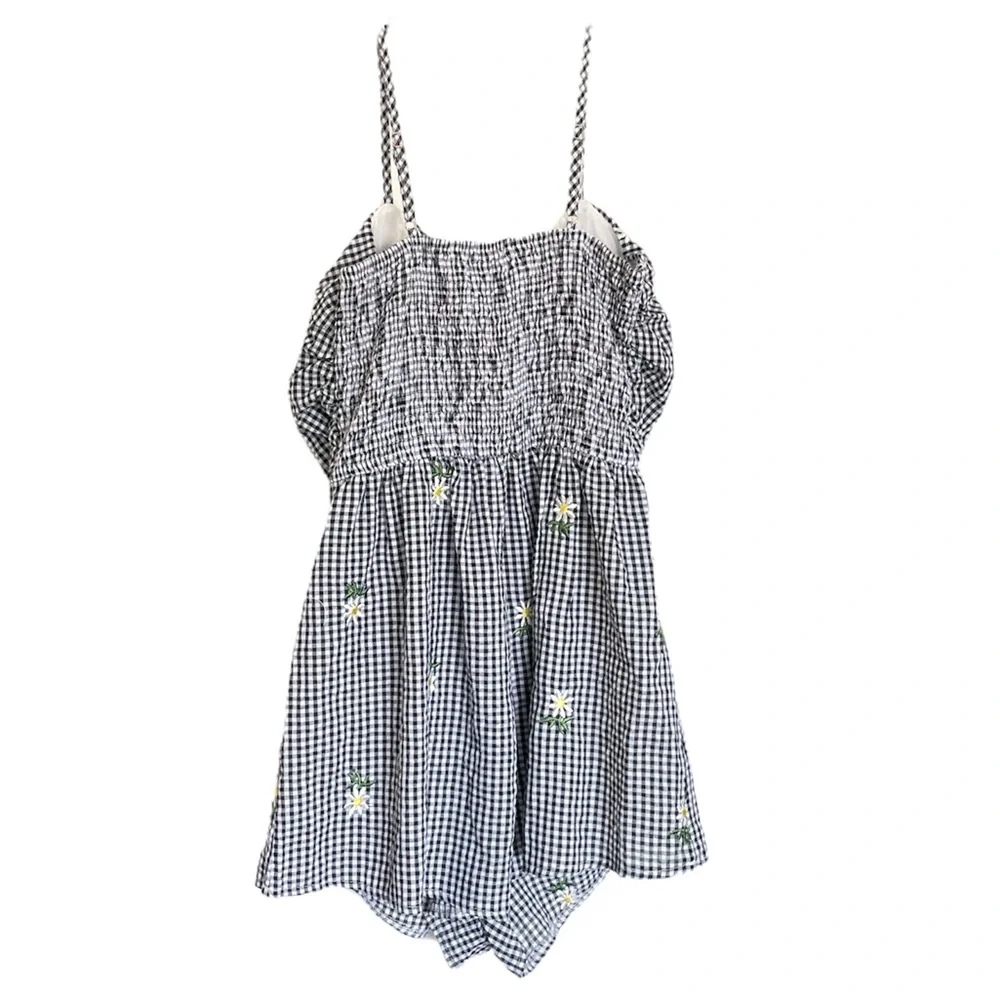 Shareen Floral Checkered Romper - Picture 2 of 7
